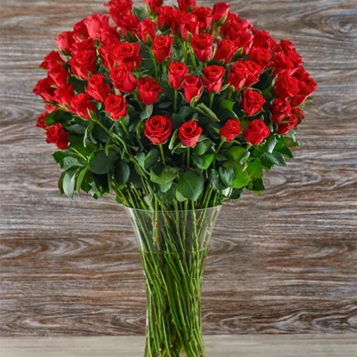 50 Premium Long Red Roses