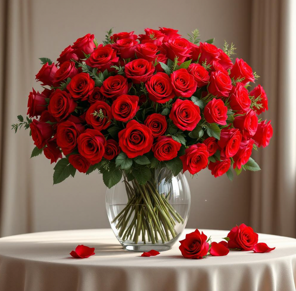 50 Premium Long Red Roses